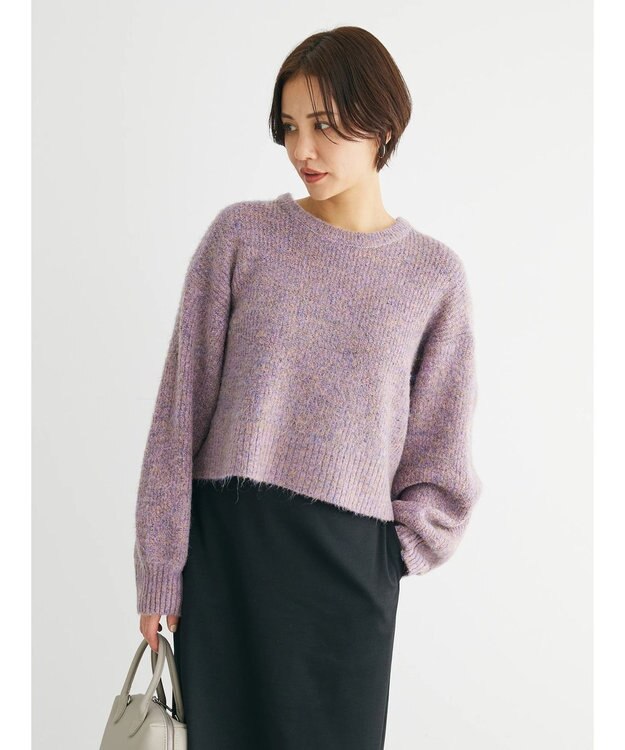 Green Parks ・ＥＬＥＮＣＡＲＥ　ＤＵＥ　ミックスシャギーニット Pink