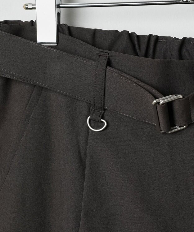 WEGO トロミ　ベルト付きワイドスラックス ブラウン