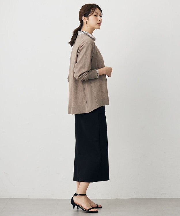 J.PRESS LADIES L Vis/Peスパーク ニット カーディガン モカ系