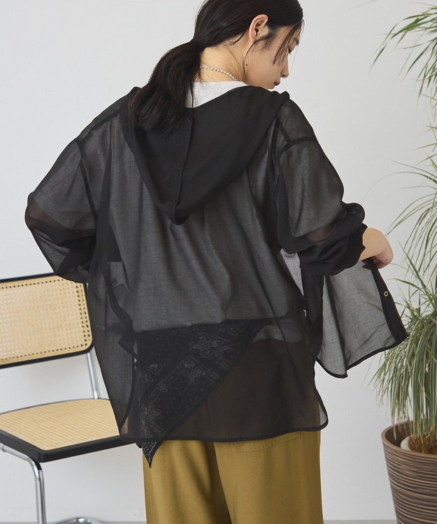 AMERICAN HOLIC シアーフーディーシャツ Black