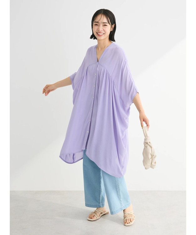 Green Parks Ｉ　レーヨンクレープチュニック Purple
