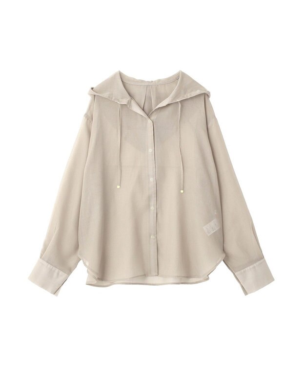 AMERICAN HOLIC シアーフーディーシャツ Gray Beige
