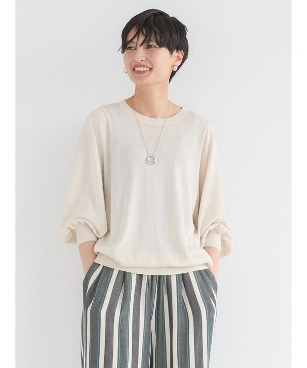 AMERICAN HOLIC ドルマンハイゲージニットプルオーバー Ivory