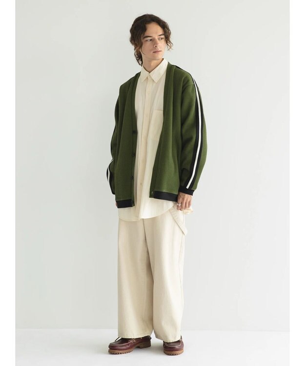 CRAFT STANDARD BOUTIQUE 【リサイクル】ラインカーディガン Khaki