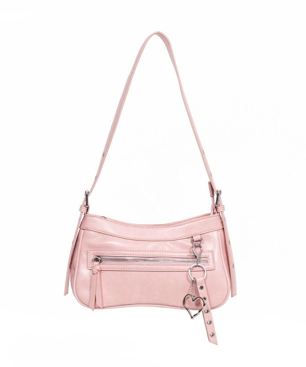 WEGO チャーム付きハトメベルトバッグ ピンク