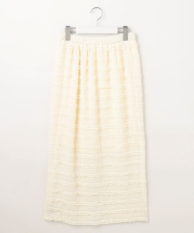 Feroux 【洗える】カットフリルＩラインスカート ホワイト系