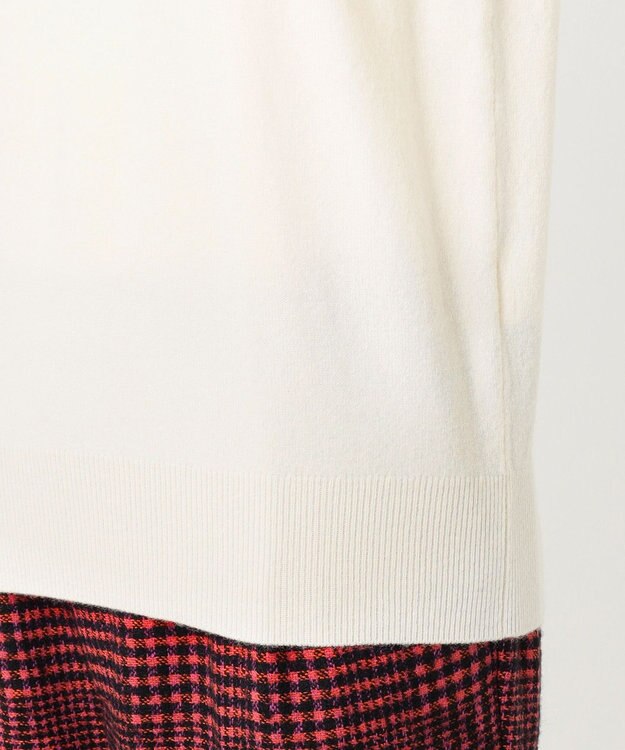 23区 【R(アール)】ウールカシミヤ パールトリム ノースリーブニット アイボリー系