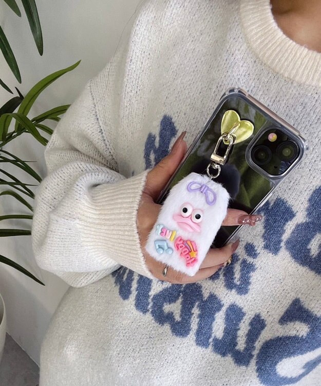 WEGO ミニラッキーチャームモンスターぬいぐるみキーホルダー ホワイト