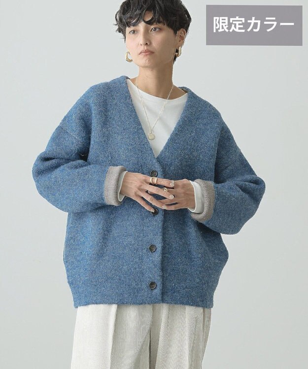 AMERICAN HOLIC ＶネックＷフェイスニットカーディガン Blue