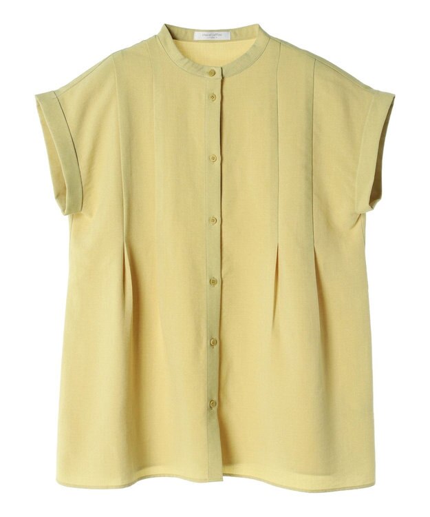 Green Parks フレンチスリーブタックブラウス Yellow