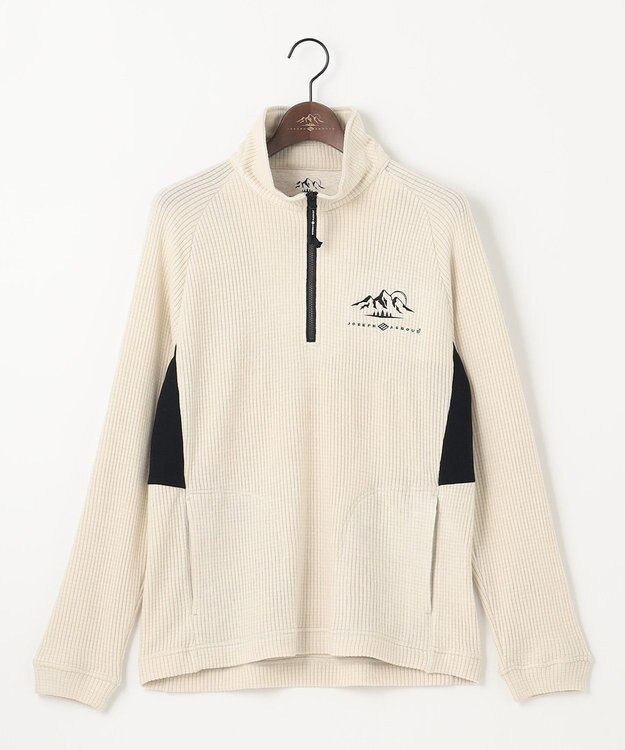 JOSEPH ABBOUD MOUNTAIN 【吸湿発熱/蓄熱保温/ソフト】ソフトウォームワッフル ポロシャツ アイボリー系