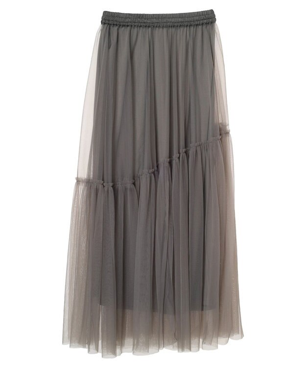 Green Parks ・ＥＬＥＮＣＡＲＥ　ＤＵＥ　２ｗａｙチュールキリカエスカート Charcoal Gray