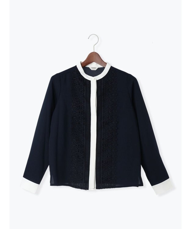 Te chichi フロントレースブラウス ネイビー