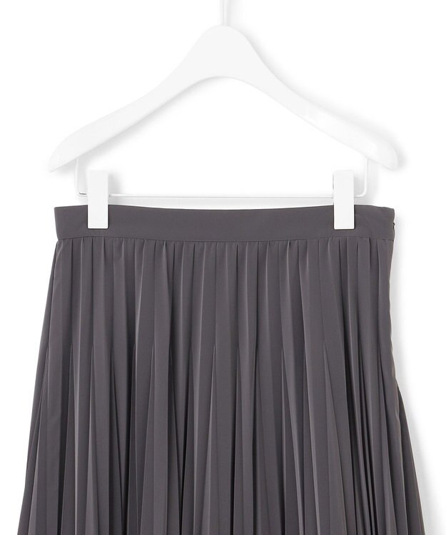 ICB L 【CLASSY.1月号掲載・洗える】ラミネートプリーツ スカート チャコール系