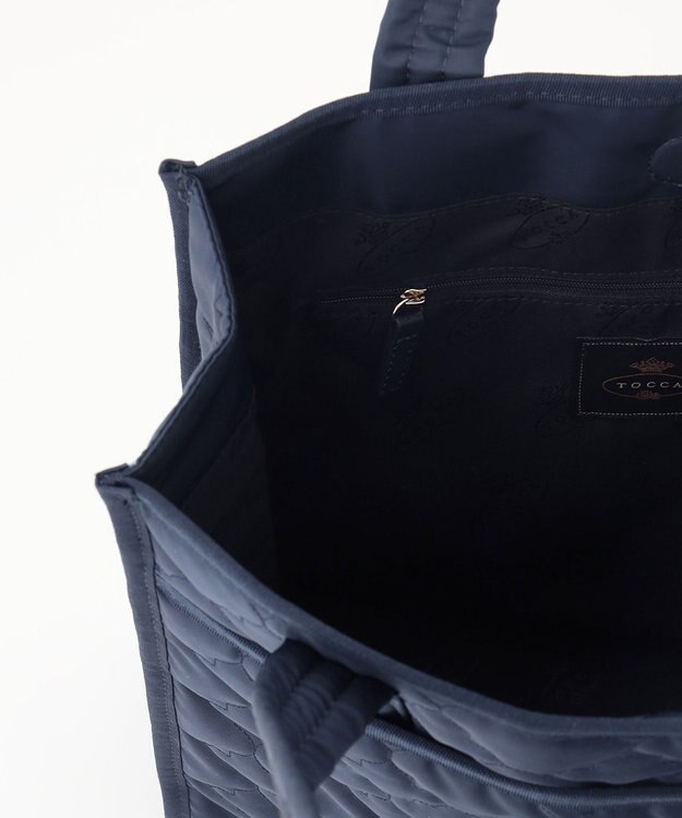 TOCCA 【A４サイズ・撥水】CHECKER CLOVER QUILT TOTE トートバッグ ネイビー系