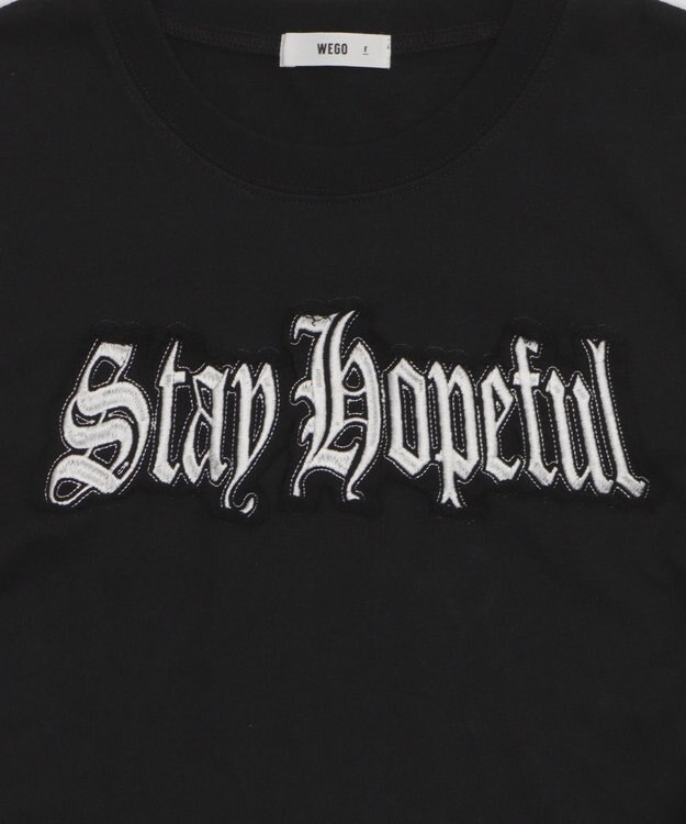 WEGO グラフィックサイドドロストショートT ブラック