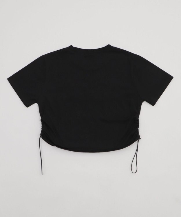 WEGO グラフィックサイドドロストショートT ブラック