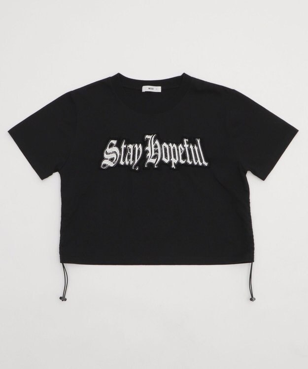 WEGO グラフィックサイドドロストショートT ブラック