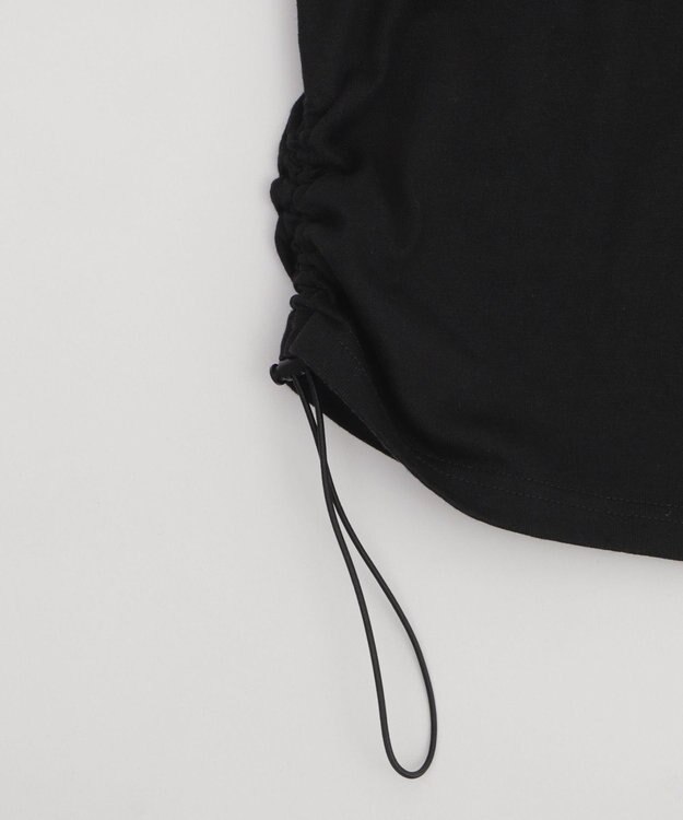 WEGO グラフィックサイドドロストショートT ブラック