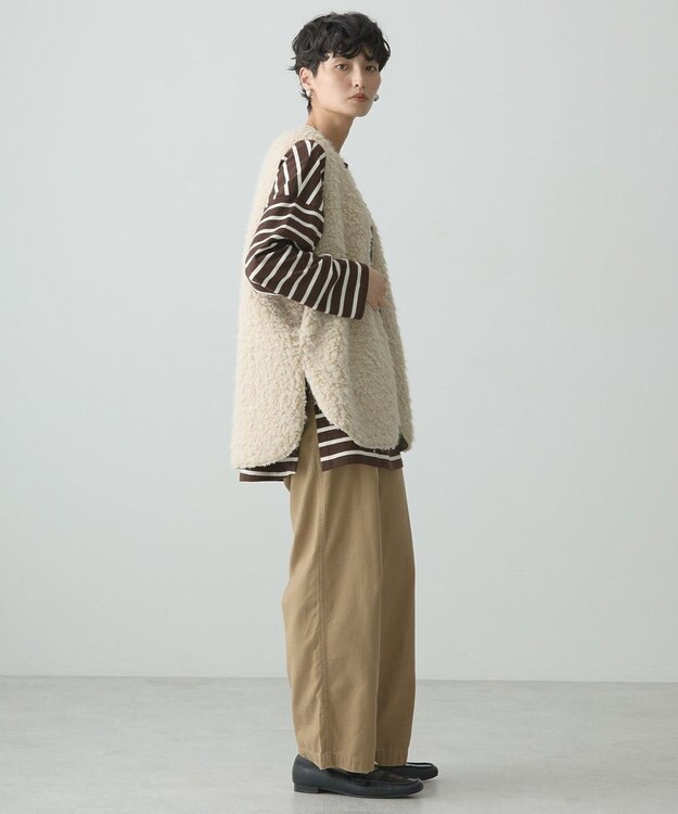 AMERICAN HOLIC 丈違いシープライクフェイクファーベスト Light Beige