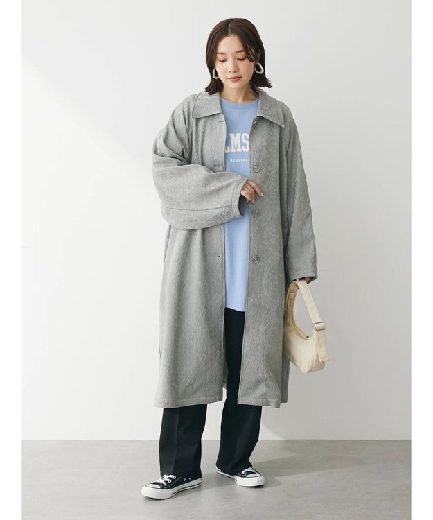 Green Parks ・ＥＬＥＮＣＡＲＥ　ＤＵＥ　ジャカードステンカラーコート Gray