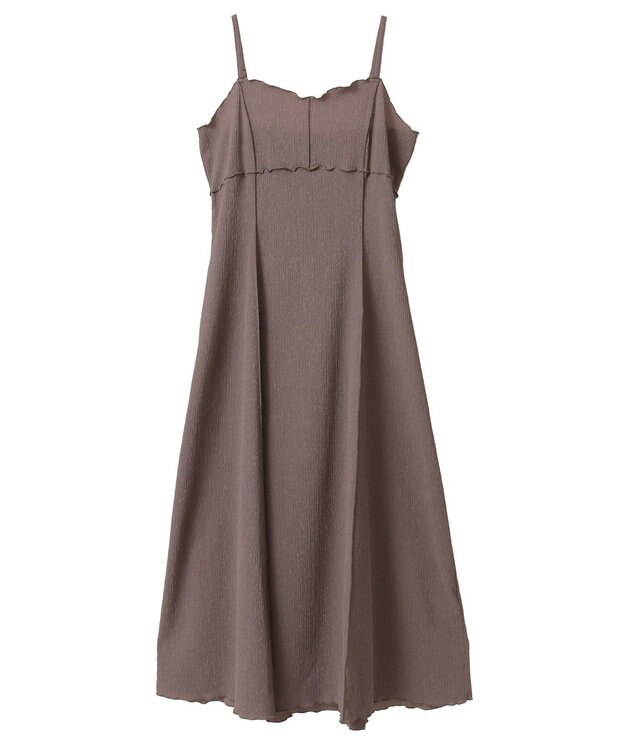 earth music&ecology ＳＥＴ２点ギャザーカットカーデ＋キャミワンピース Mocha