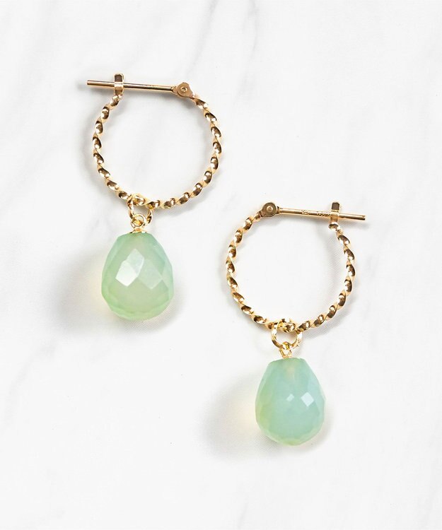 TOCCA 【WEB限定】LEGAME PIERCED EARRINGS L K10 天然石 ピアス L シーブルーカルセドニー