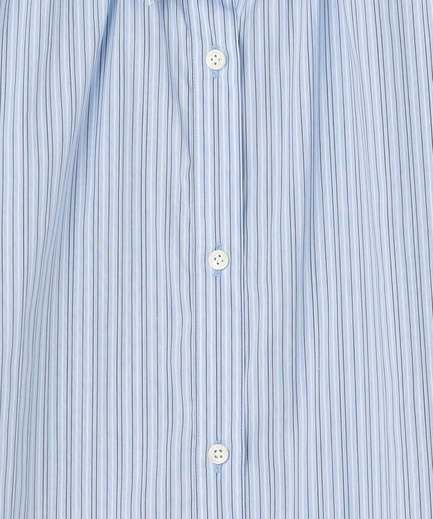 J.PRESS LADIES BEZ ドビーストライプ シャツカラー ブラウス サックス系