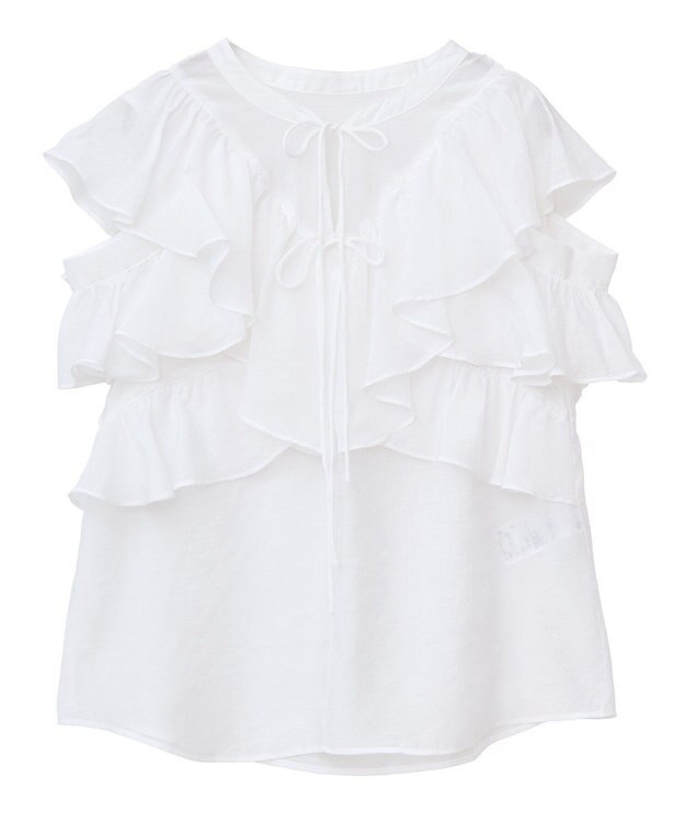 earth music&ecology ２ＷＡＹフリルブラウス White