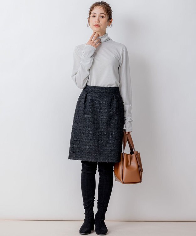 組曲 L ファンシーツィード ミニスカート ブラック系