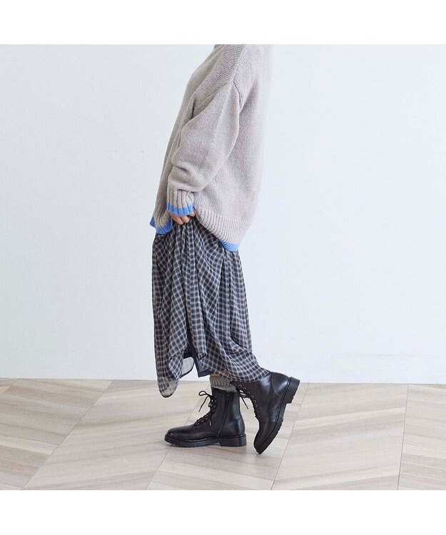 ing <ing>【WEB限定】レースアップショートブーツ ブラック