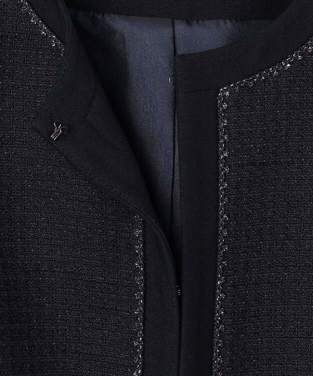 ANY SIS リップルボーダーストレッチ ジャケット ネイビー