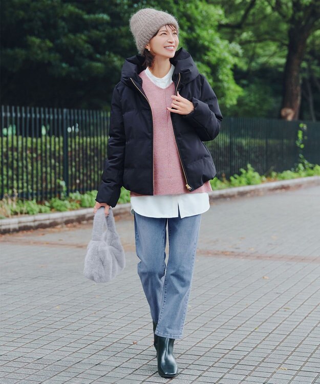 Tiaclasse 【安田美沙子さん着用・洗える】メランジVネックニットプルオーバー ピンク