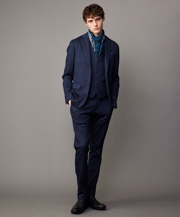 JOSEPH ABBOUD 【ストレッチ/多機能レジャージャケット】ツィーディージャージー ジャケット ネイビー系