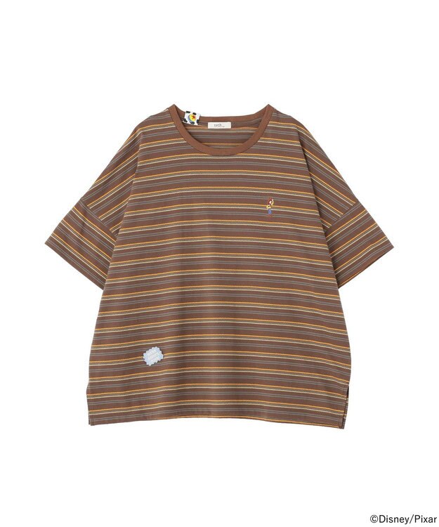 earth music&ecology 【予約】レトロボーダーTシャツ/TOY STORY ブラウン