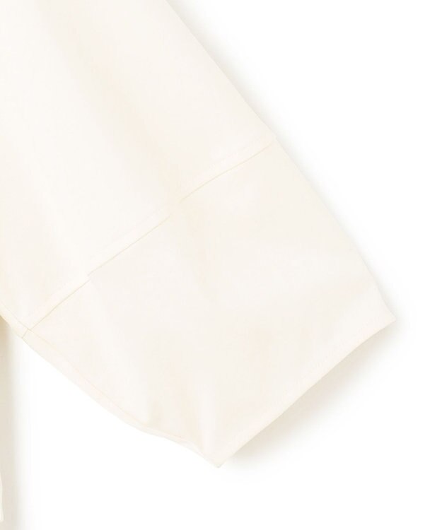 23区 L 【汗じみ防止加工】スカーフプリントコンビ ヘムデザイン チュニック アイボリー×ライトカーキ