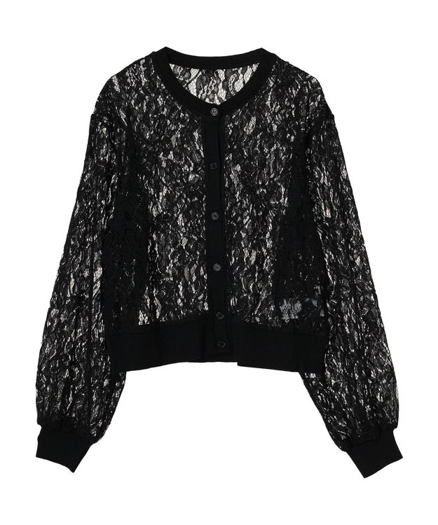 earth music&ecology レースカーディガン Black