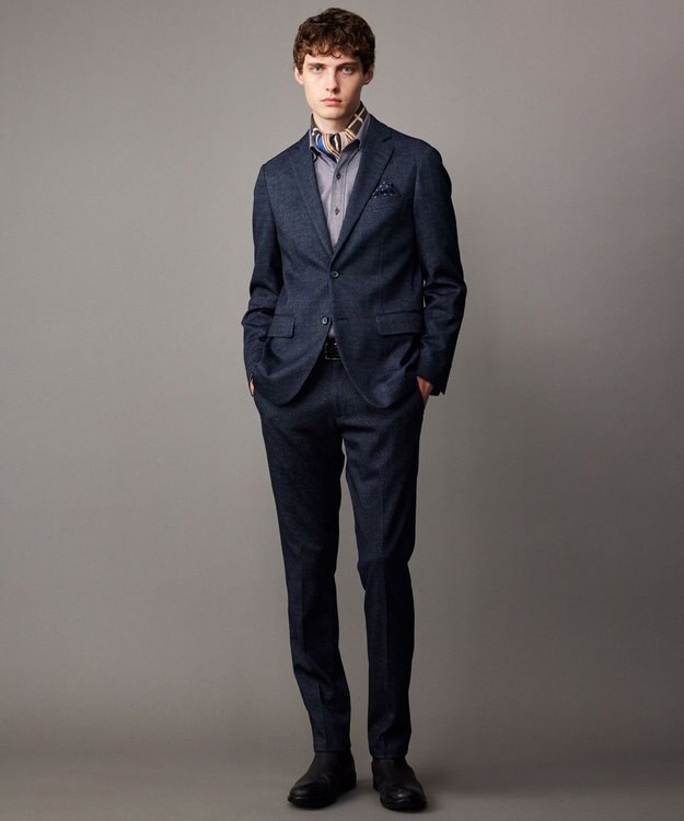 JOSEPH ABBOUD 【ストレッチ/多機能レジャージャケット】ツィーディージャージー ジャケット ネイビー系4