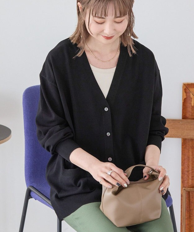 AMERICAN HOLIC Ｖネックポケット付きカーディガン Black