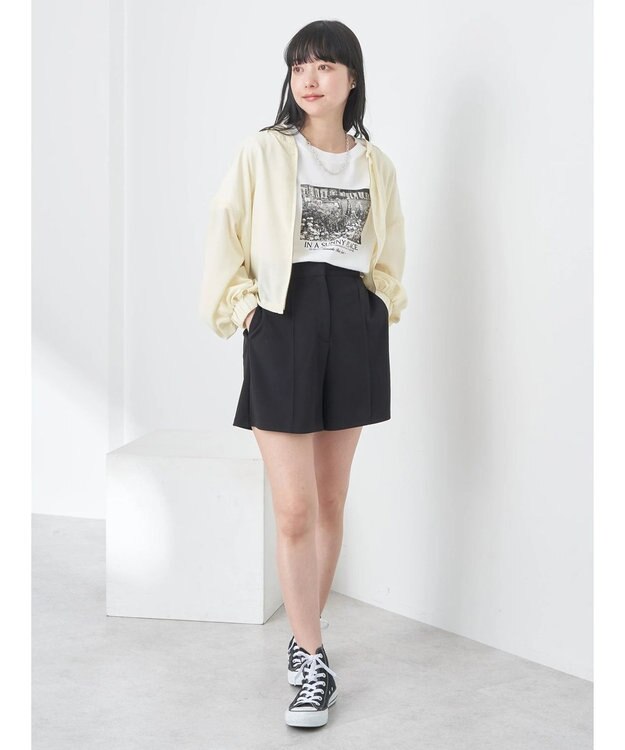 earth music&ecology シアーフードブルゾン Light Yellow