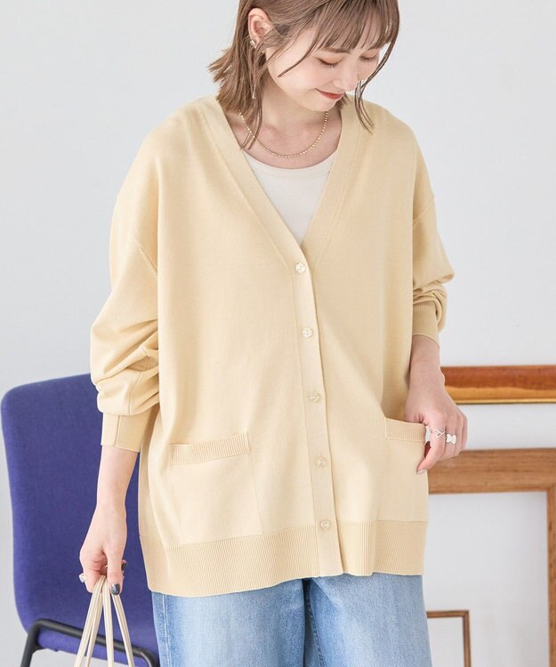 AMERICAN HOLIC Ｖネックポケット付きカーディガン Ecru