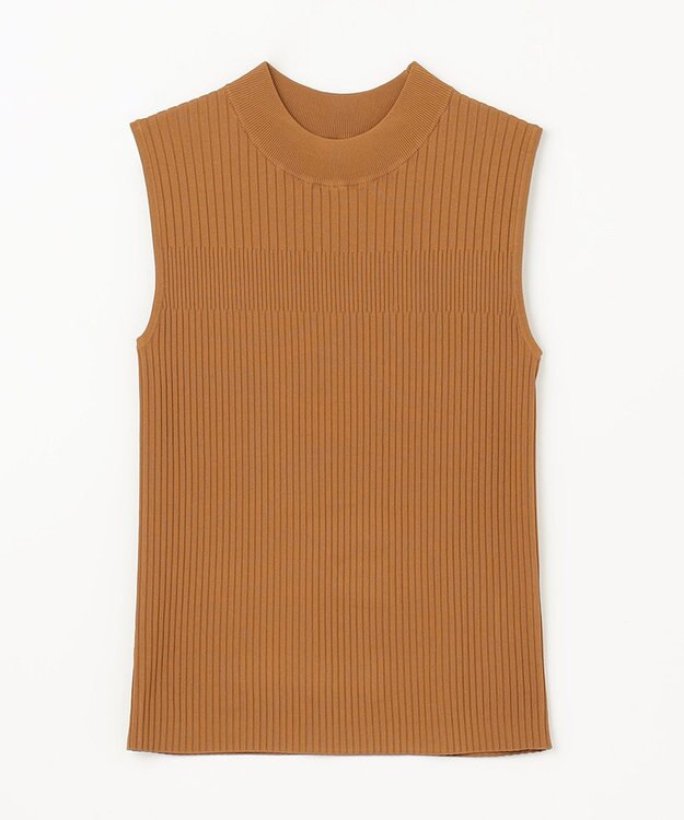 GRACE CONTINENTAL ハイネックリブニットトップ ブラウン