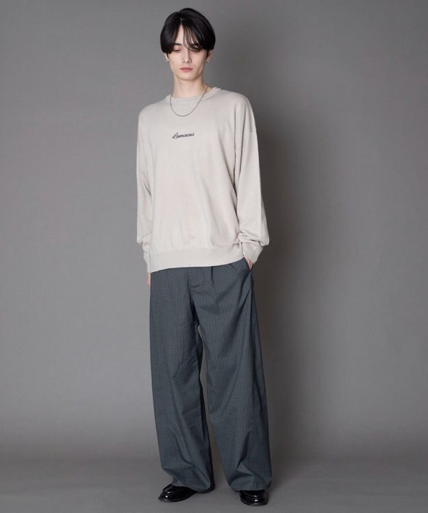 WEGO アクセ付きワンポイントニットプルオーバー（LS） グレー