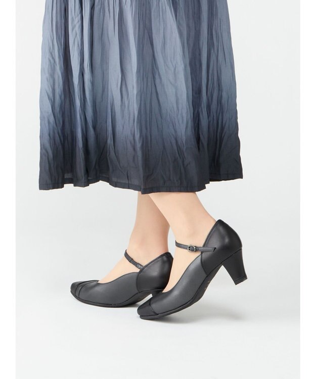 ASICS WALKING ペダラウォーキングシューズ 2E ヒール高5.0cm ブラック系