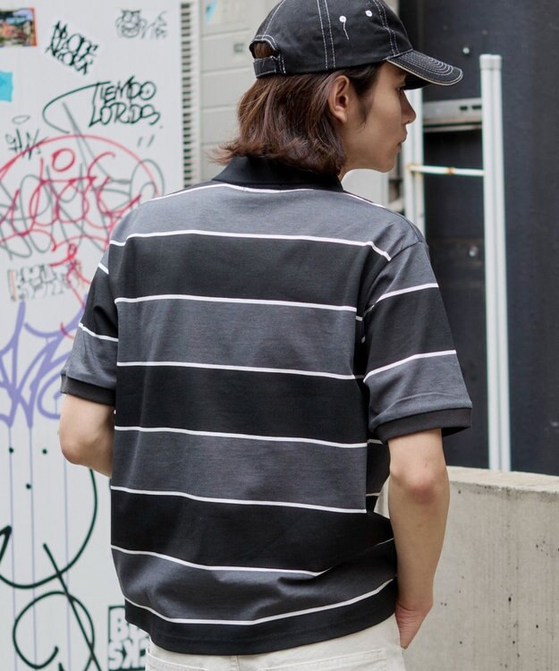 WEGO 【ユニセックス着用ITEM】ワンポイントボーダーポロ（SS） ブラックボーダー