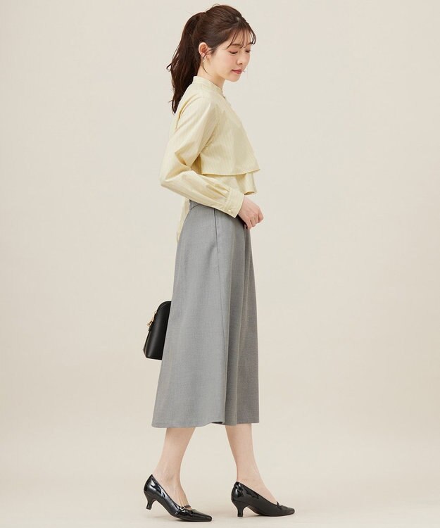 ANY SIS S 【洗える】褒めらレディフレア スカート グレーシャンブレー