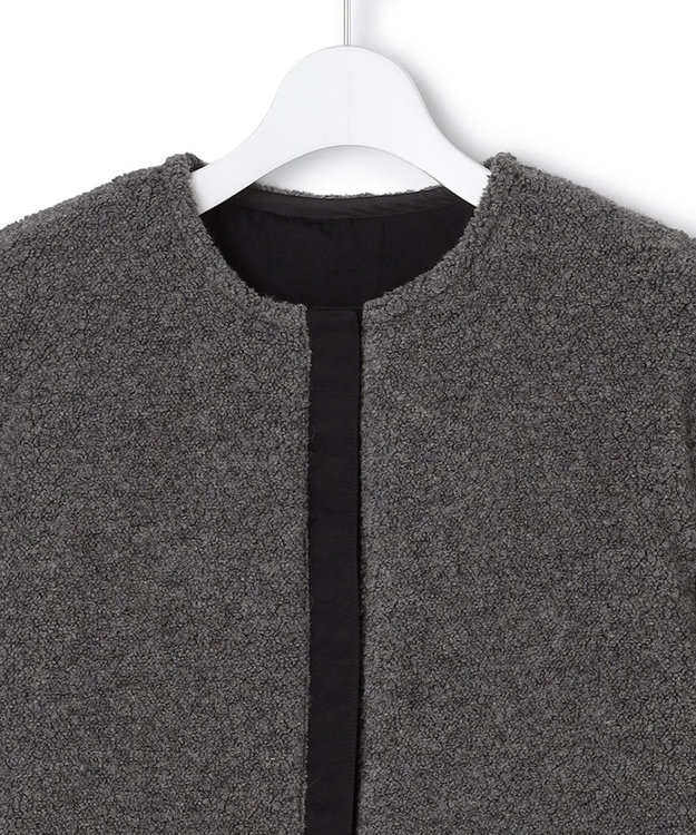 ICB 【リバーシブル着用可能】 リバーシブルキルト ミドル丈コート チャコール×ブラック系