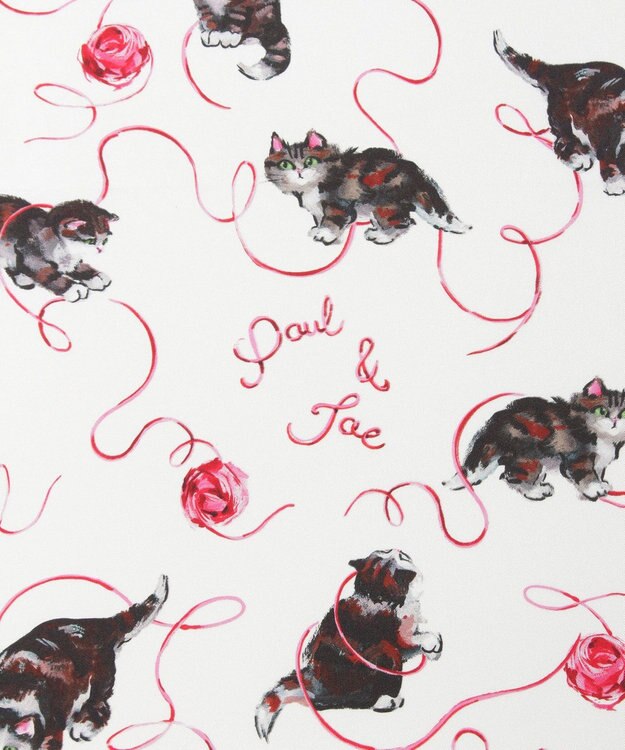 MOONBAT PAUL&JOE ACCESSOIRES(ポール & ジョー) シルクスカーフ 空 オーステルリッツ記念柱 ネコと毛糸 気球 65cm×65cm 手洗いOK スカイブルー