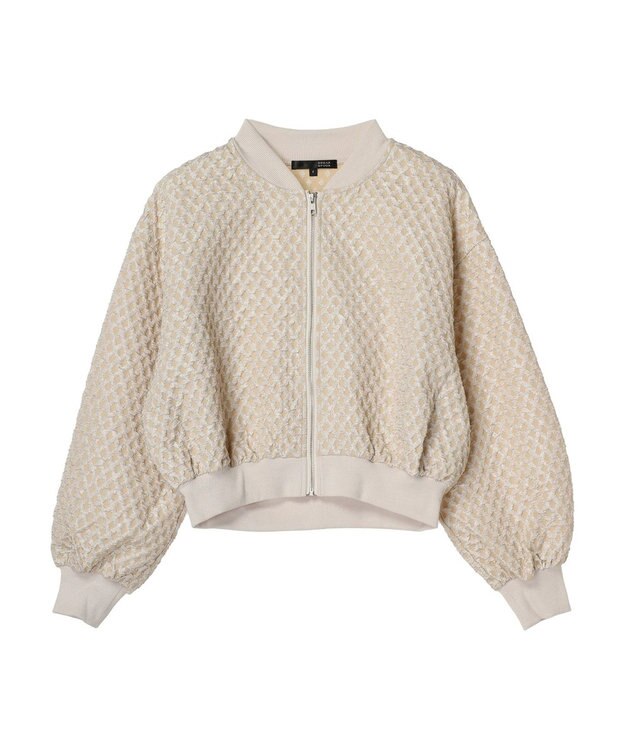 Green Parks ・ＳＵＧＡＲ　ＳＰＯＯＮ　エンボスチェックブルゾン Ivory