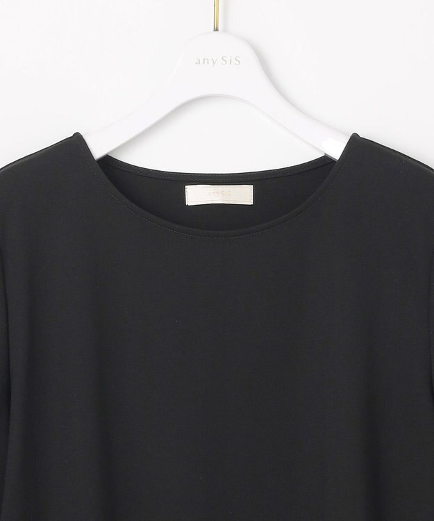 ANY SIS 【洗える】シアーコンビ プルオーバー ブラック